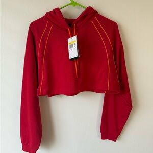 Jordan Vibrant Red Hoodie with Orange Details